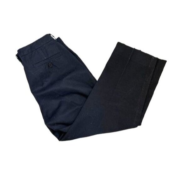 WEEKEND MAX MARA Cropped Straight Leg Pants Stretch Cotton Black Size 14 - Picture 4 of 10